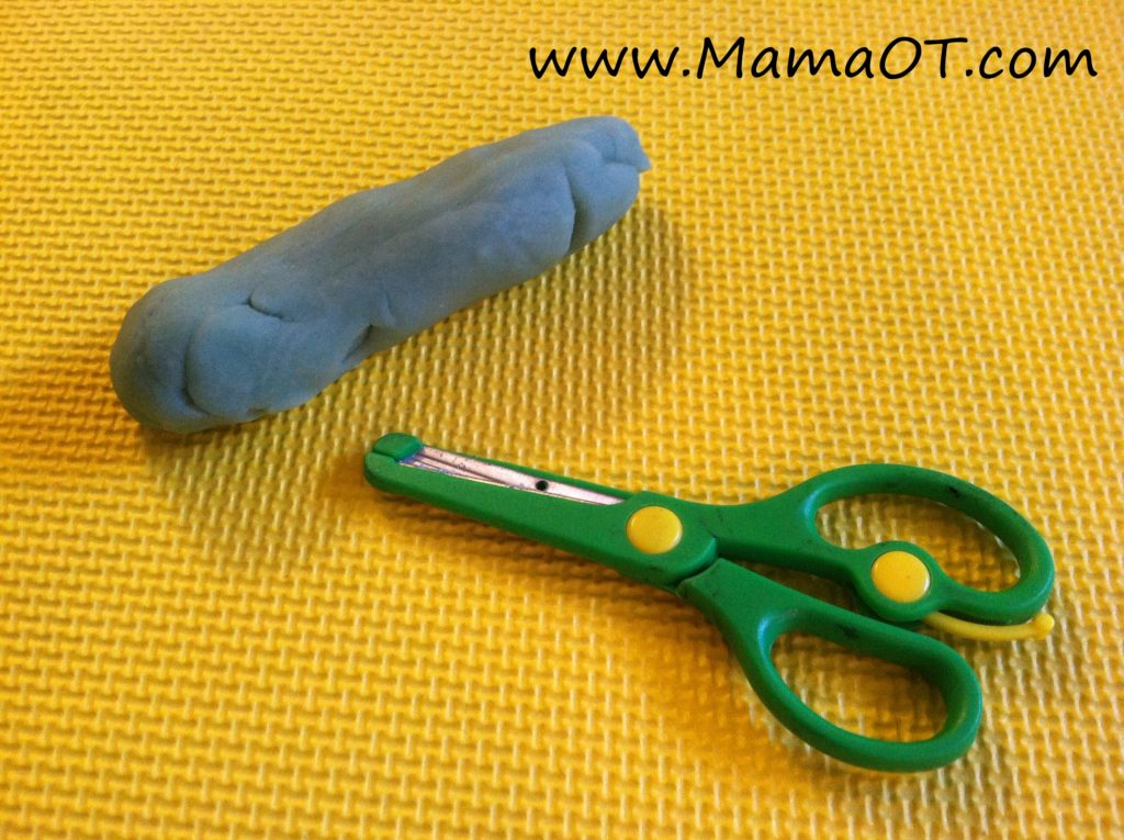 One tip for introducing scissors: Use play dough!