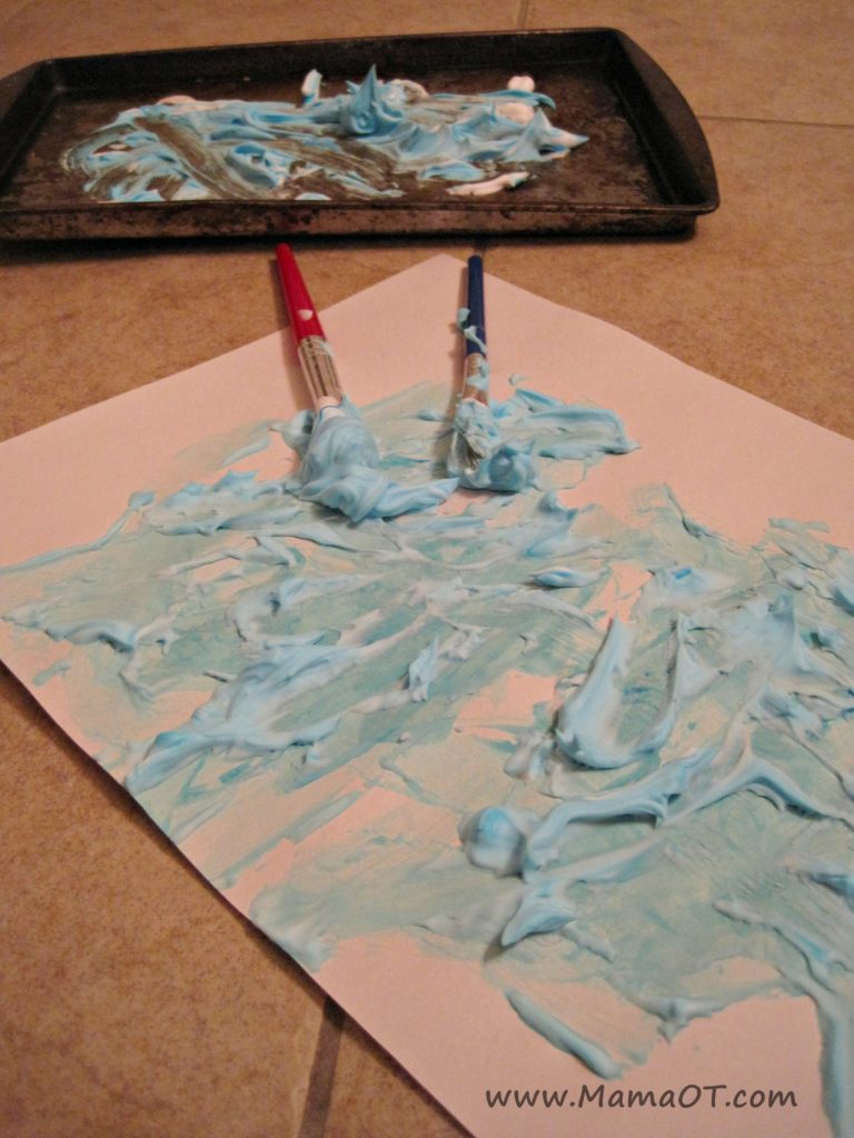 Shaving Cream Painting Process Art for Preschoolers - Fun with Mama